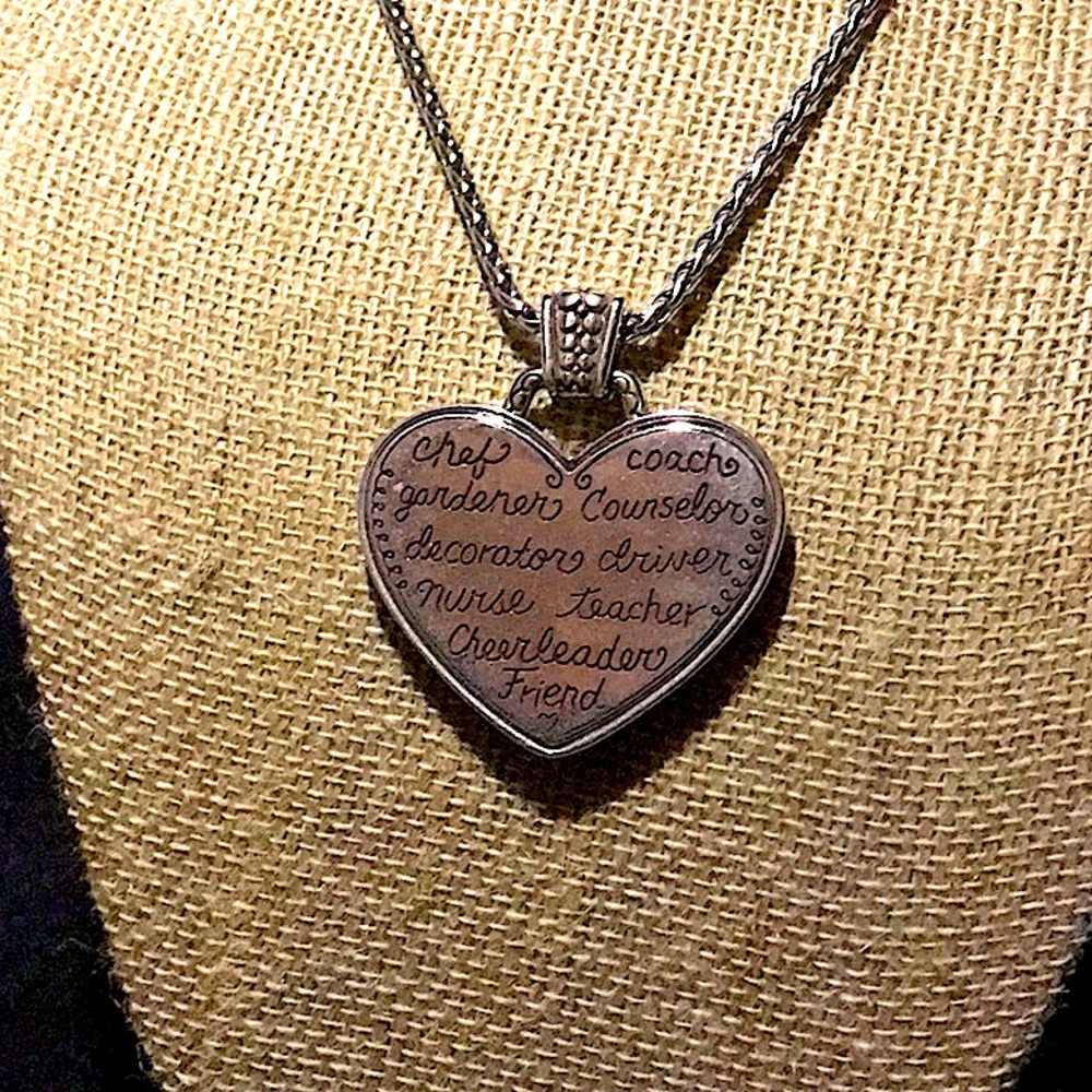 🖤Brighton Vtg MOM heart pendant necklace with Swarovski crystals - Picture 3 of 3